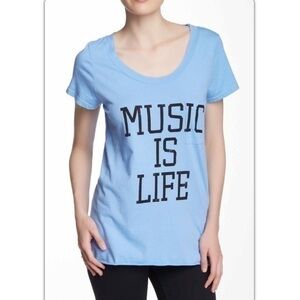 🎼New blue Hi-Lo hem 100% cotton Tee GF